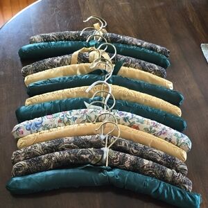 Green and Gold Closet Accessories Padded Hangers Set